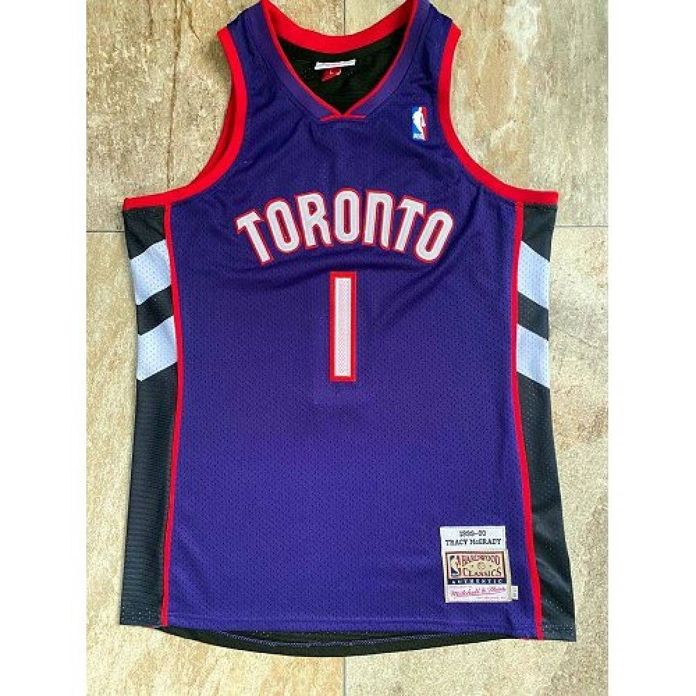 Men's Toronto Raptors Tracy McGrady #1 Throwback Purple 99-00 Hardwood Classics Jersey-Pro Kit Vault | Brand New 26/27 Sports Jerseys